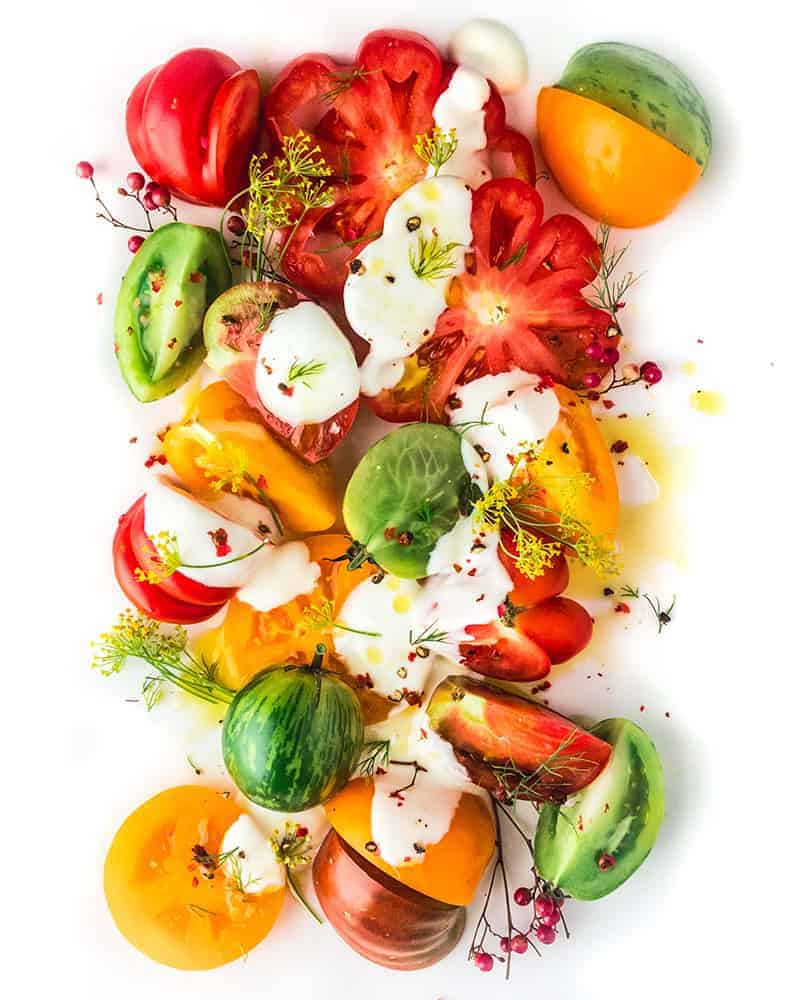 Cold Tomato Salad with Savory Yogurt Dressing - Edible San Francisco