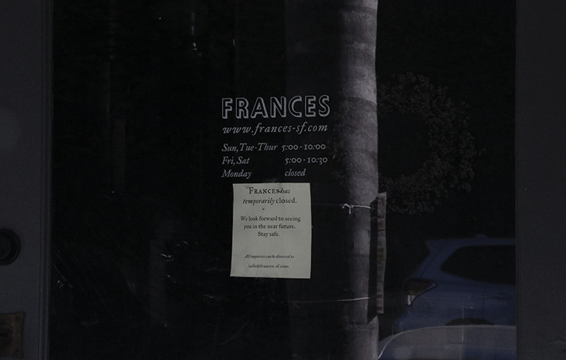 Frances restaurant closed